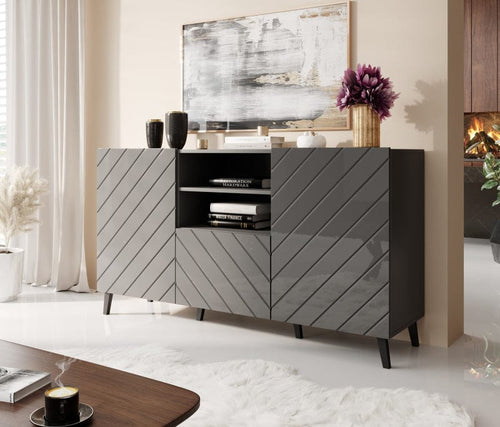 Halmar Credenza con 1 cassetto e 2 ante Abeto Grafite