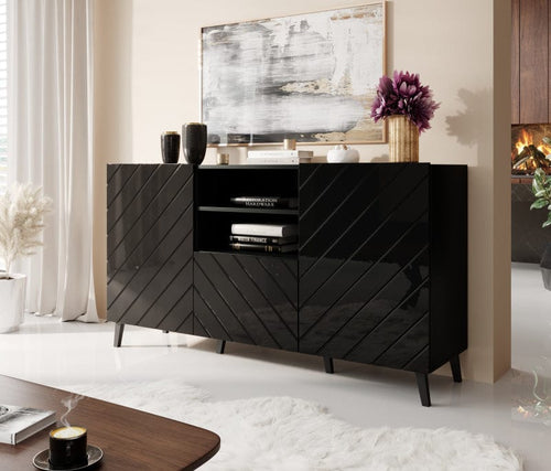 Halmar Credenza con 1 cassetto e 2 ante Abeto Nero