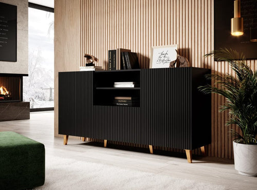 Halmar Credenza con 1 cassetto e 2 ante Pafos Nero