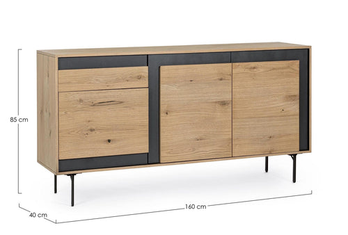 Bizzotto Credenza con 1 cassetto e 3 ante Stanwood Naturale