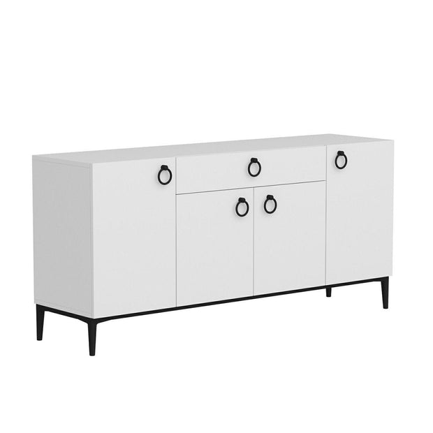 Asir Credenza con 1 cassetto e 4 ante Moon Bianco