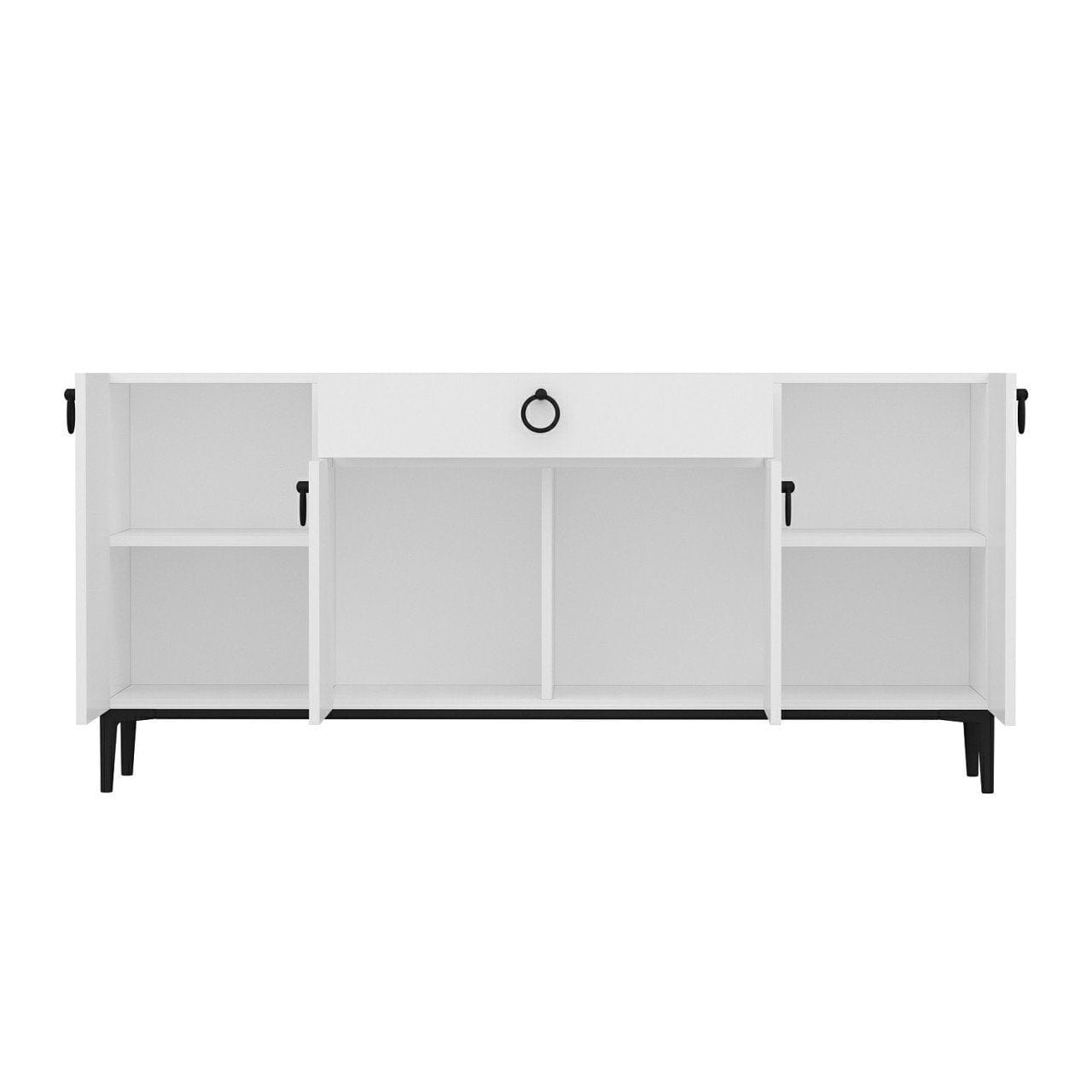 Asir Credenza con 1 cassetto e 4 ante Moon Bianco