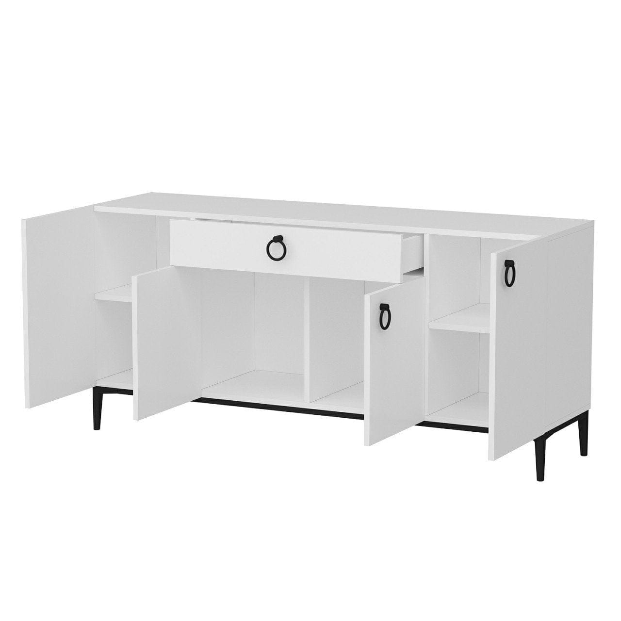 Asir Credenza con 1 cassetto e 4 ante Moon Bianco