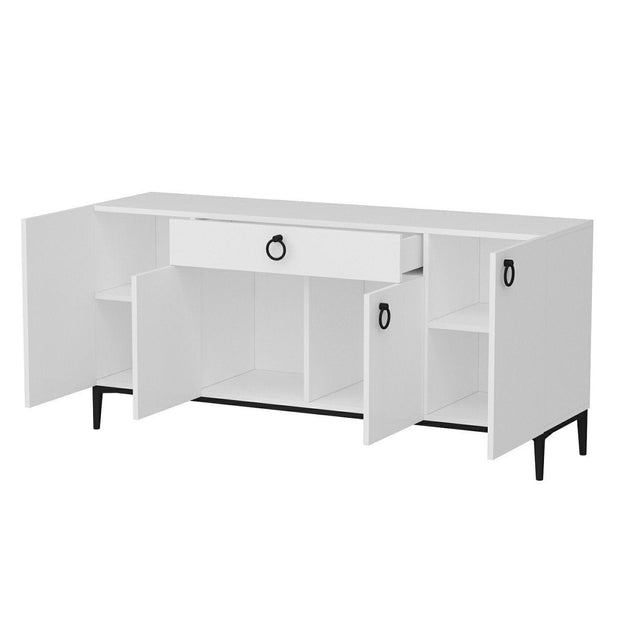 Asir Credenza con 1 cassetto e 4 ante Moon Bianco