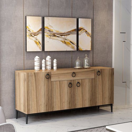 Asir Credenza con 1 cassetto e 4 ante Moon Noce