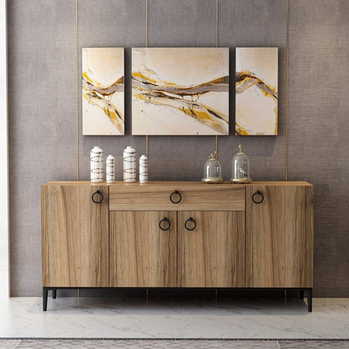 Asir Credenza con 1 cassetto e 4 ante Moon Noce