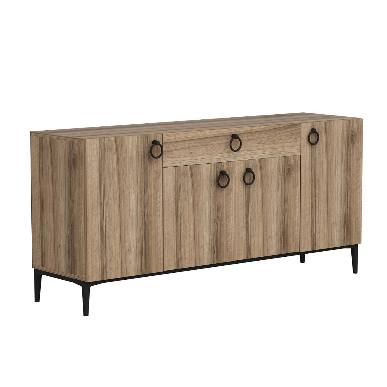 Asir Credenza con 1 cassetto e 4 ante Moon Noce