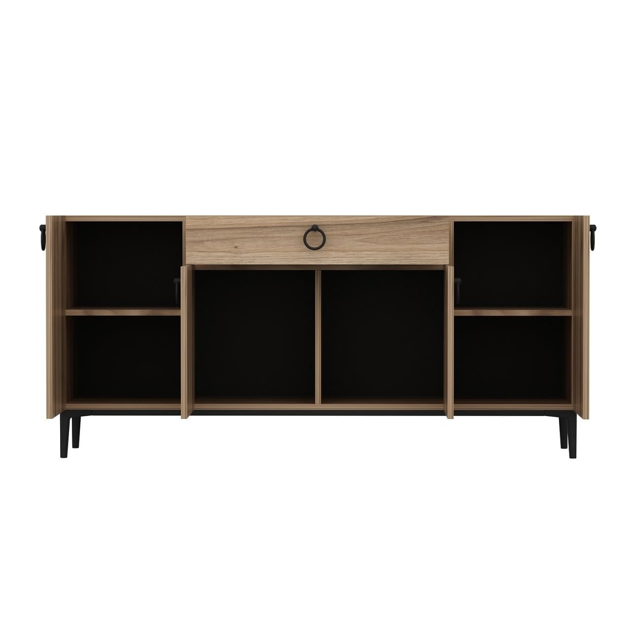 Asir Credenza con 1 cassetto e 4 ante Moon Noce