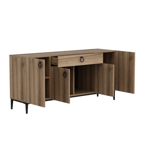 Asir Credenza con 1 cassetto e 4 ante Moon Noce