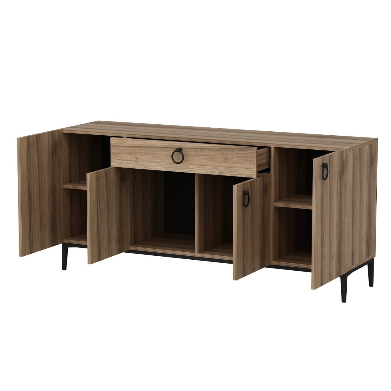 Asir Credenza con 1 cassetto e 4 ante Moon Noce