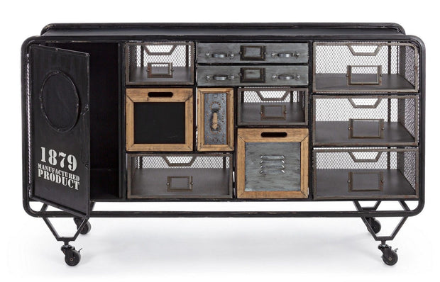 Bizzotto Credenza con 11 cassetti e 1 anta Liverpool Nero