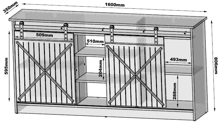 Halmar Credenza con 2 ante Granero Nero