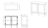 Halmar Credenza con 2 ante Juta Nero