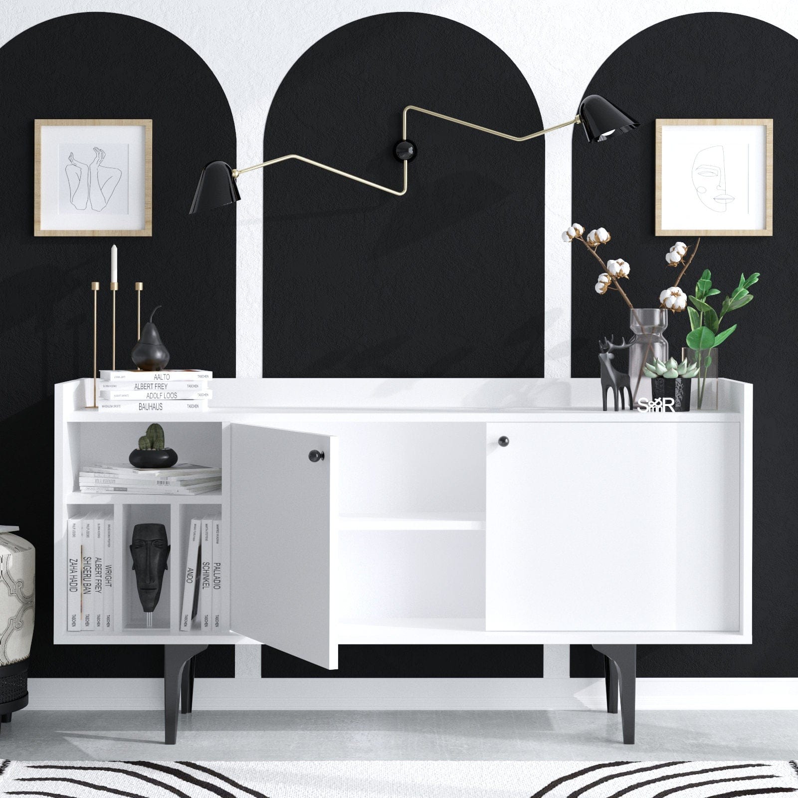 Asir Credenza con 2 ante Magnetor Bianco