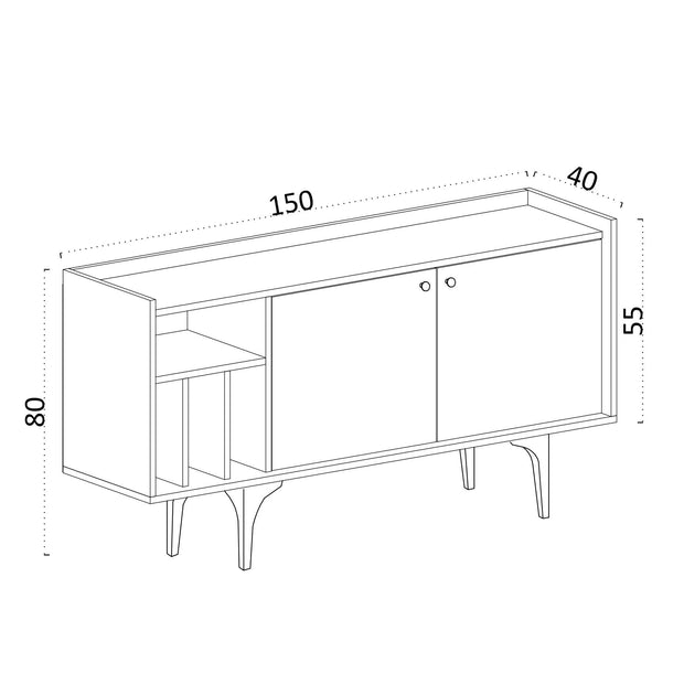 Asir Credenza con 2 ante Magnetor Bianco