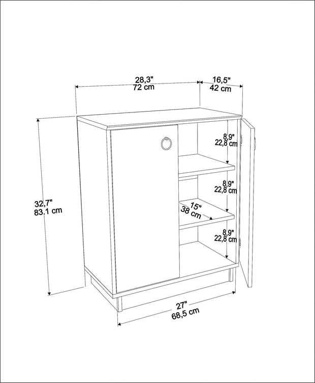 Asir Credenza con 2 ante Nuanse Noce