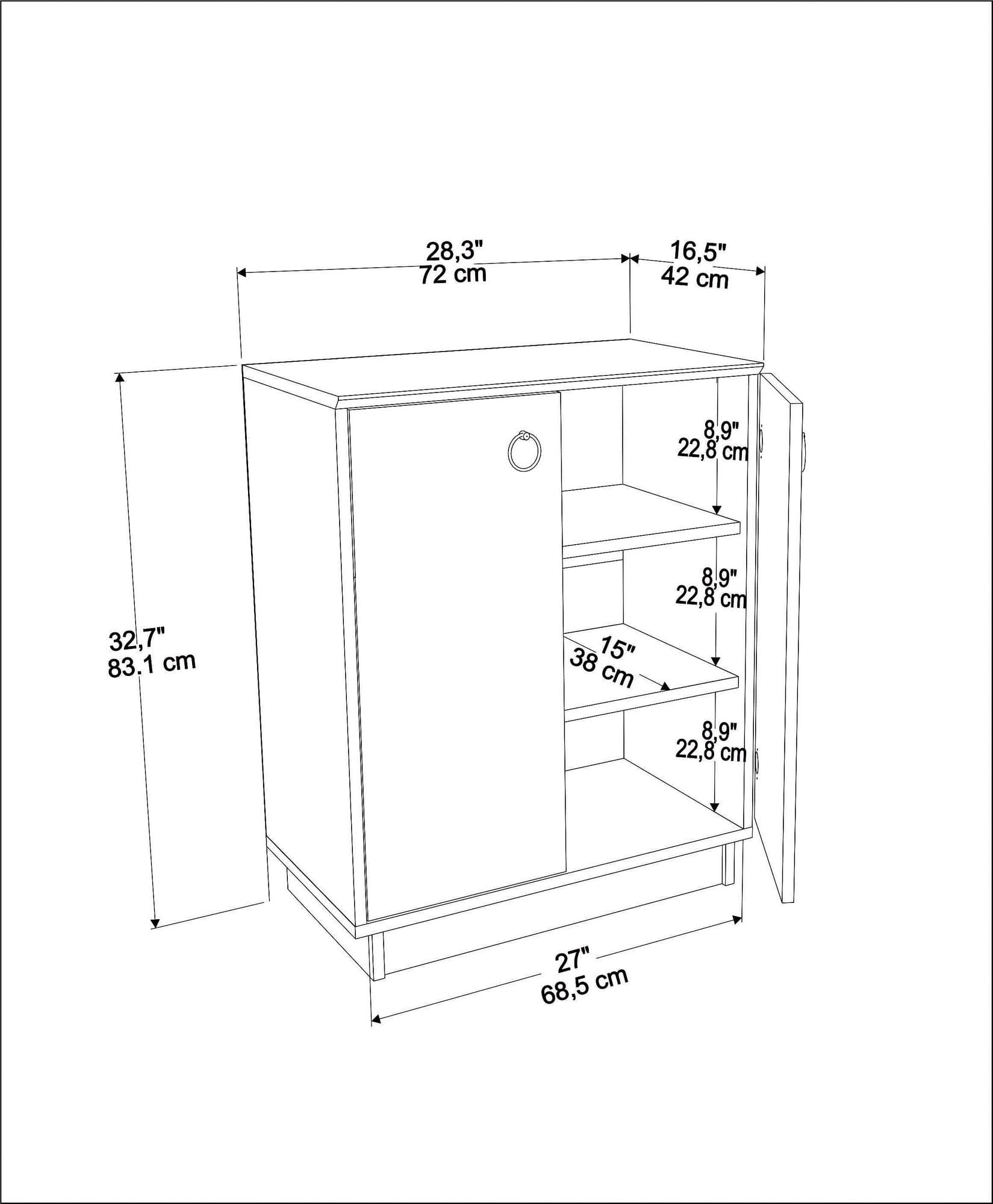 Asir Credenza con 2 ante Nuanse Quercia