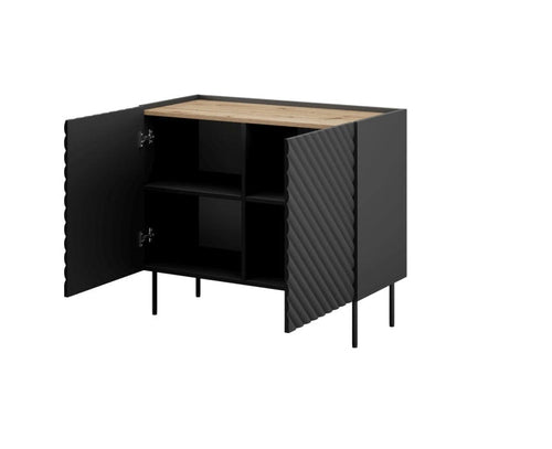 Halmar Credenza con 2 ante Onda Nero