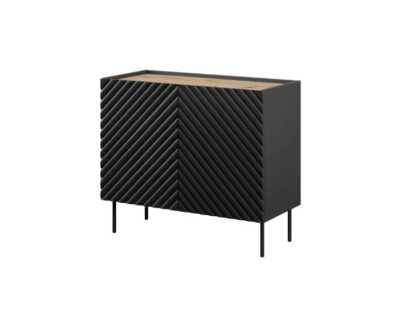 Halmar Credenza con 2 ante Onda Nero