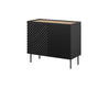 Halmar Credenza con 2 ante Onda Nero
