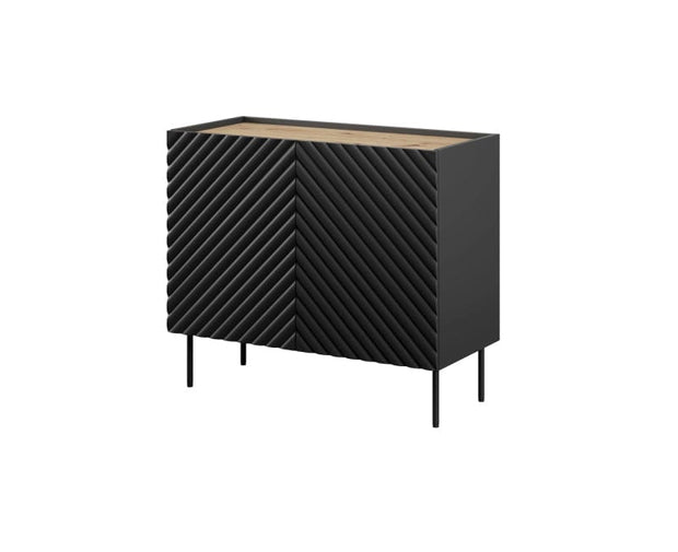 Halmar Credenza con 2 ante Onda Nero