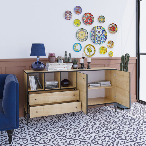 Asir Credenza con 2 cassetti e 2 ante Elegan Quercia