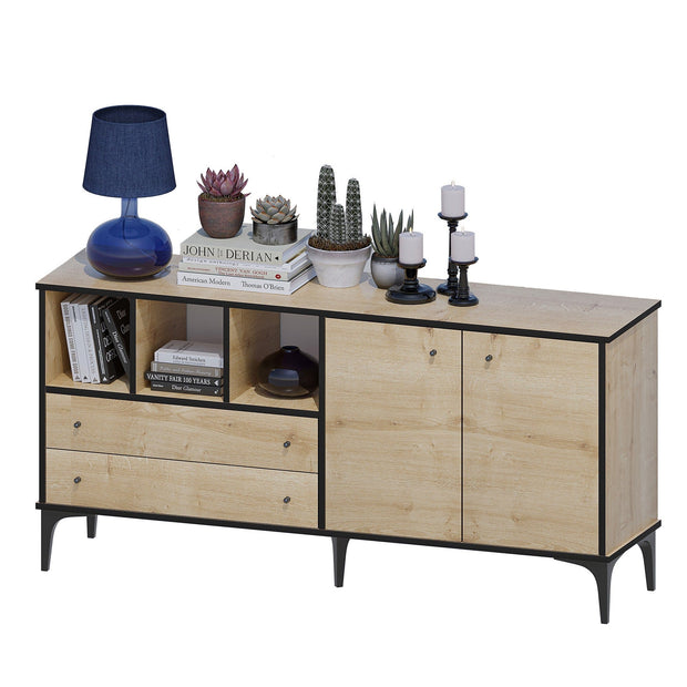 Asir Credenza con 2 cassetti e 2 ante Elegan Quercia