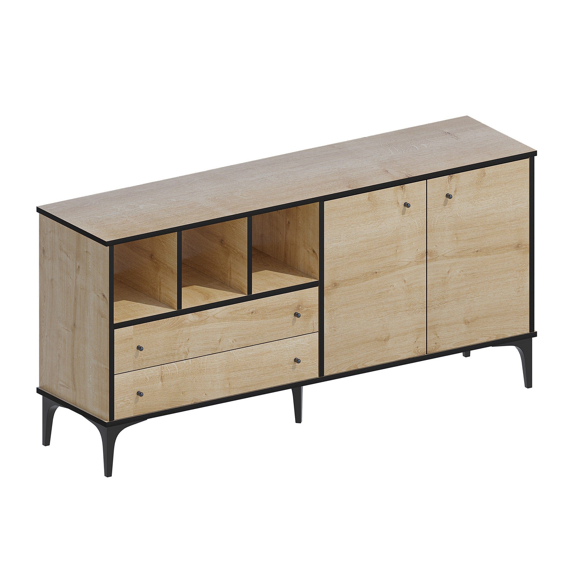 Asir Credenza con 2 cassetti e 2 ante Elegan Quercia