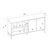 Asir Credenza con 2 cassetti e 2 ante Elegan Quercia