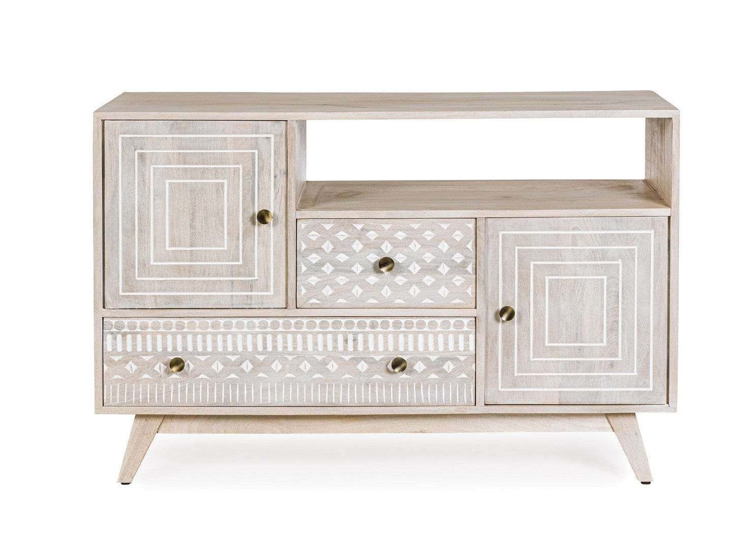 Bizzotto Credenza con 2 cassetti e 2 ante Indira Naturale
