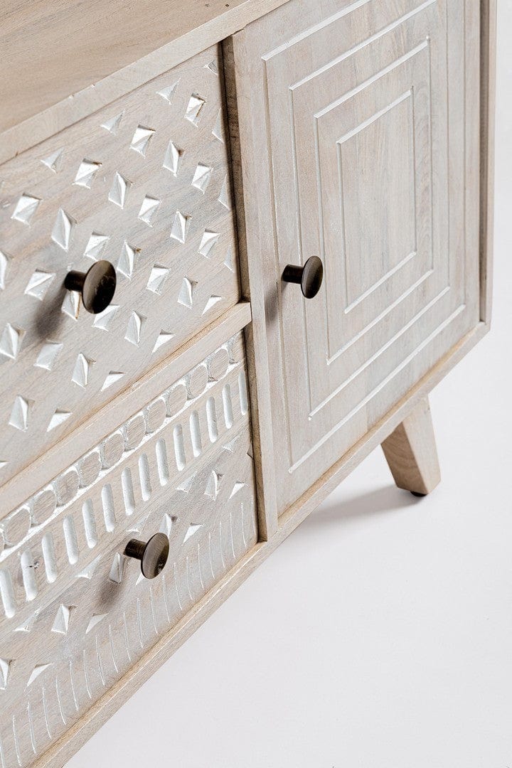 Bizzotto Credenza con 2 cassetti e 2 ante Indira Naturale