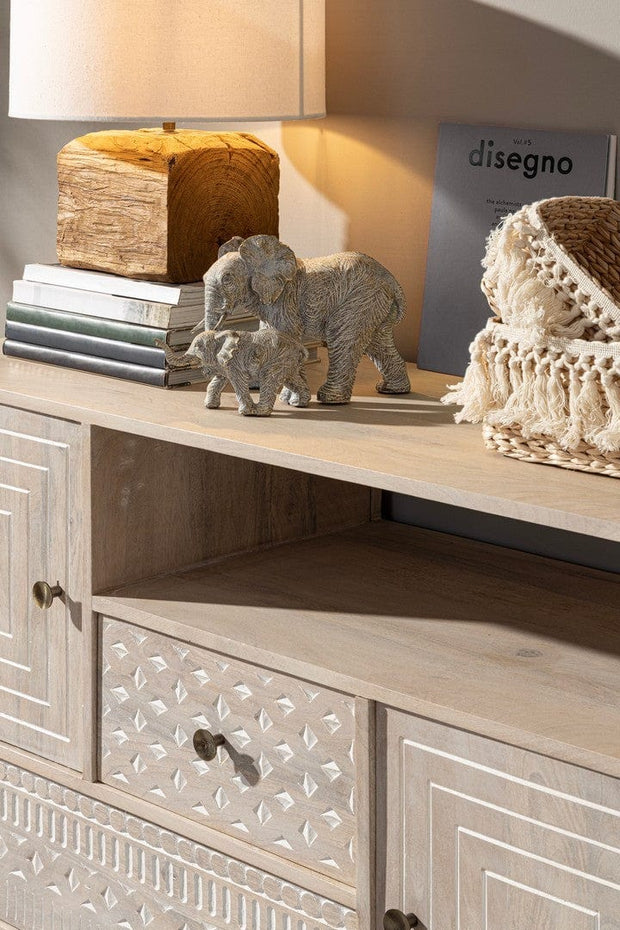 Bizzotto Credenza con 2 cassetti e 2 ante Indira Naturale