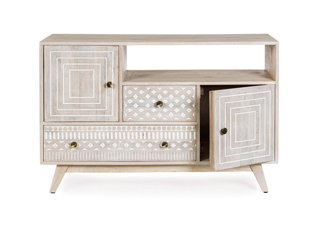 Bizzotto Credenza con 2 cassetti e 2 ante Indira Naturale