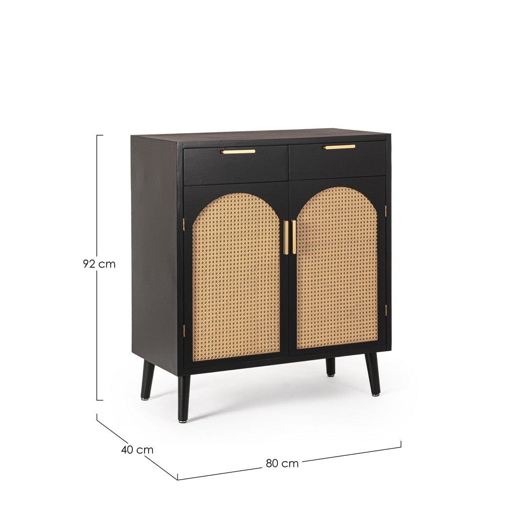 Bizzotto Credenza con 2 cassetti e 2 ante Josine Nero