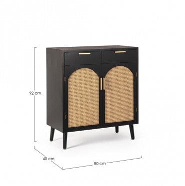 Bizzotto Credenza con 2 cassetti e 2 ante Josine Nero