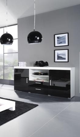 Halmar Credenza con 2 cassetti e 2 ante Samba Bianco
