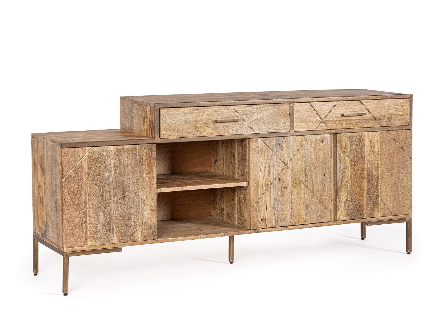 Bizzotto Credenza con 2 cassetti e 3 ante Jaidev Naturale