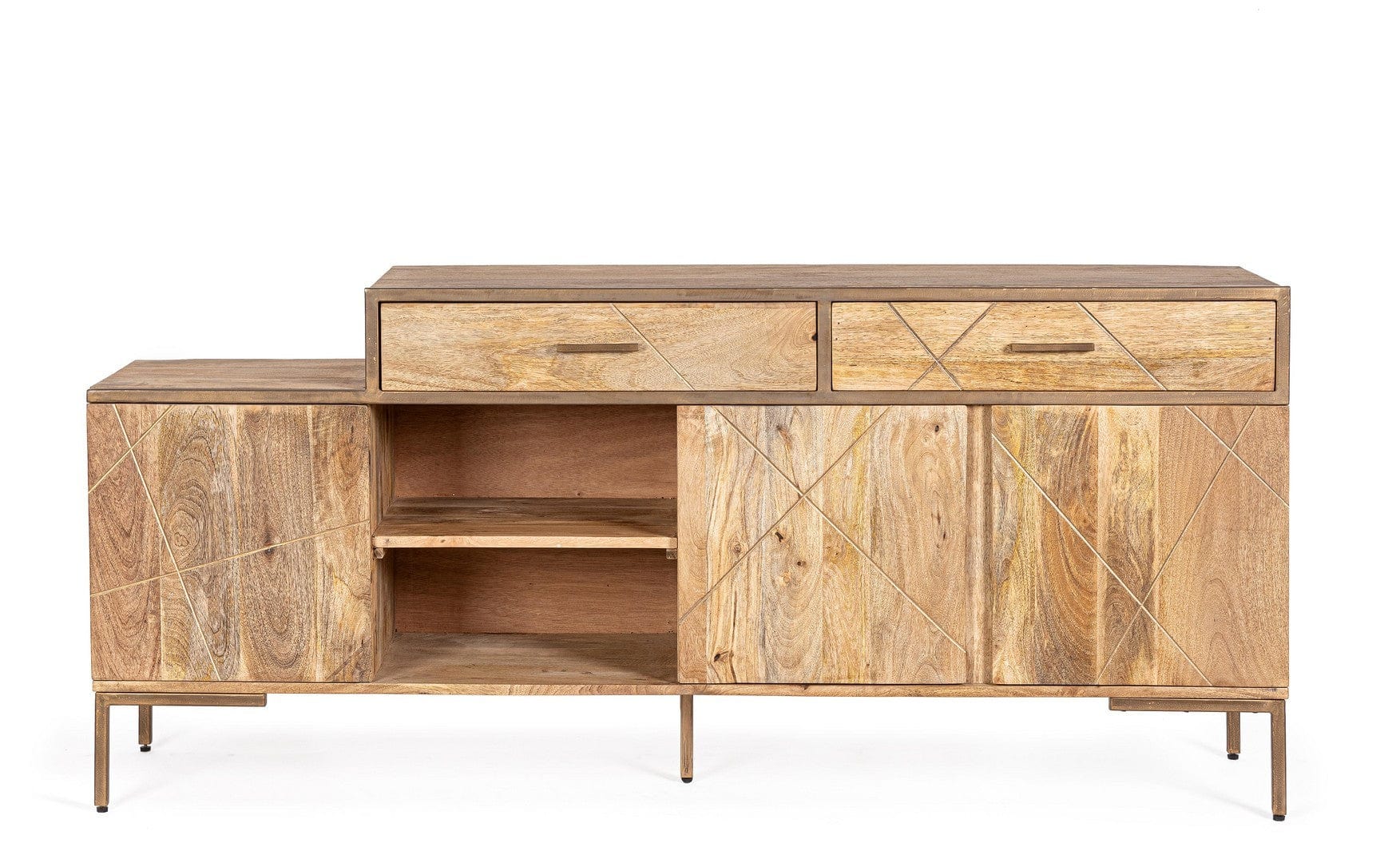 Bizzotto Credenza con 2 cassetti e 3 ante Jaidev Naturale
