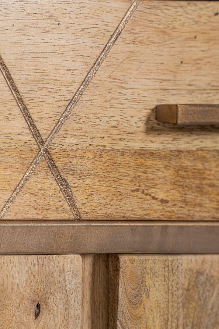Bizzotto Credenza con 2 cassetti e 3 ante Jaidev Naturale