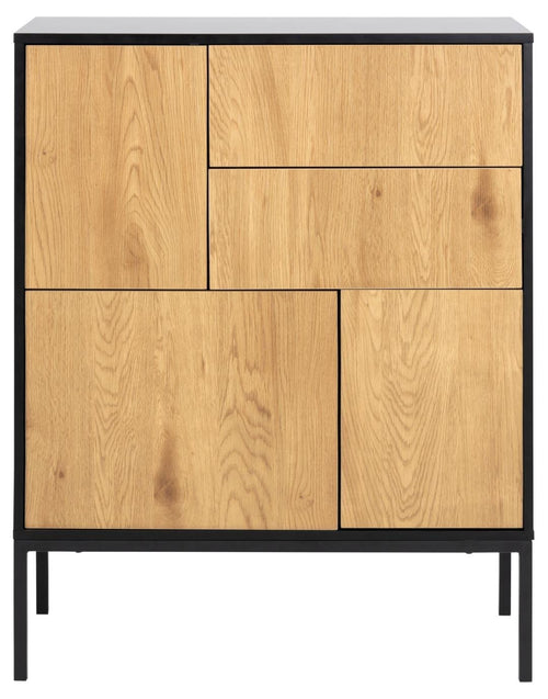 Actona Credenza con 2 cassetti e 3 ante Seaford Nero