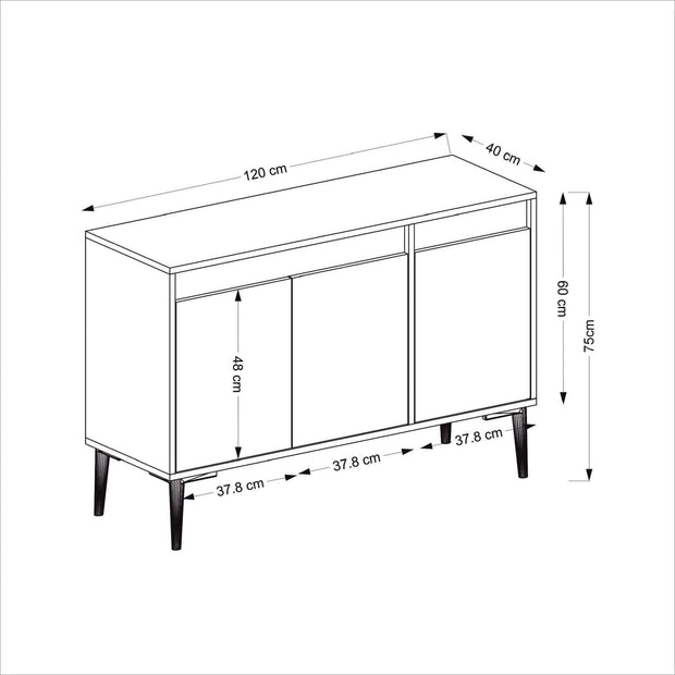 Asir Credenza con 3 ante Asude Noce