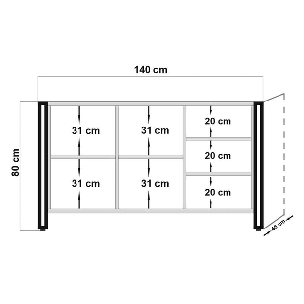 Asir Credenza con 3 ante Cosmo Nora Pino