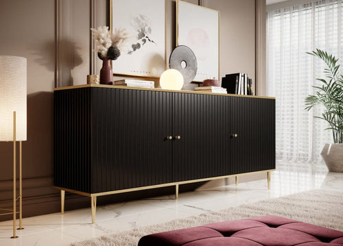 Halmar Credenza con 3 ante Glamour Nero