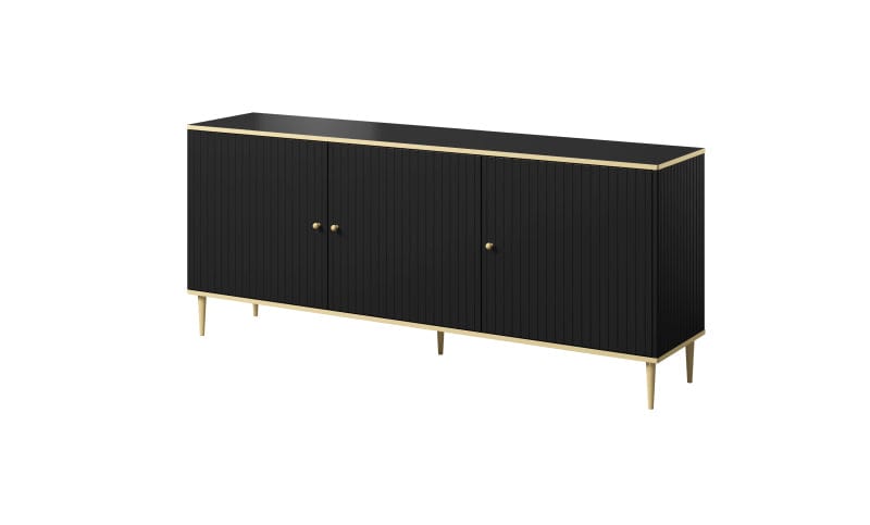 Halmar Credenza con 3 ante Glamour Nero