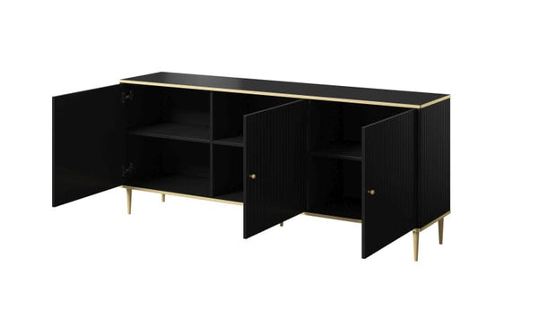 Halmar Credenza con 3 ante Glamour Nero