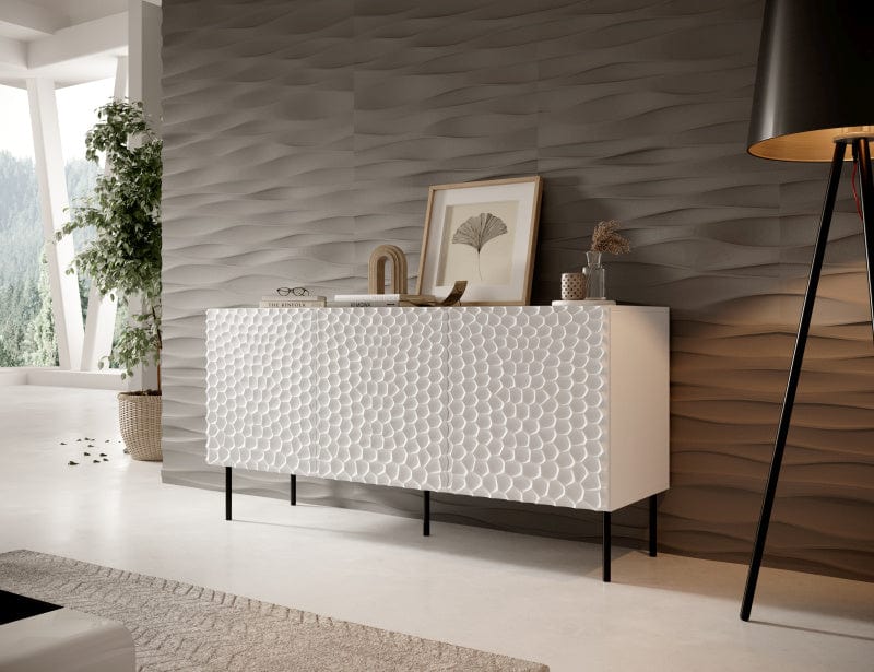 Halmar Credenza con 3 ante Hole Bianco