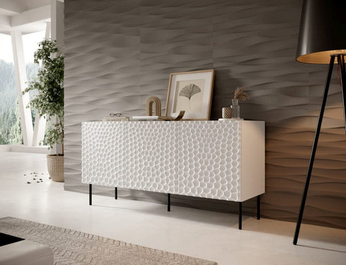 Halmar Credenza con 3 ante Hole Bianco