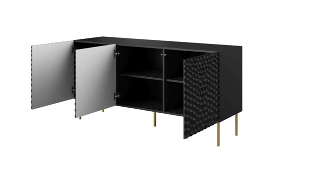Halmar Credenza con 3 ante Hole Nero