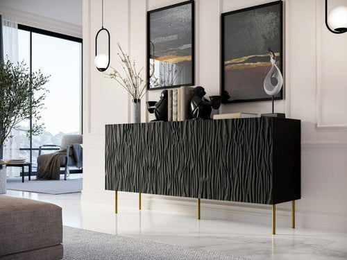 Halmar Credenza con 3 ante Jungle Nero