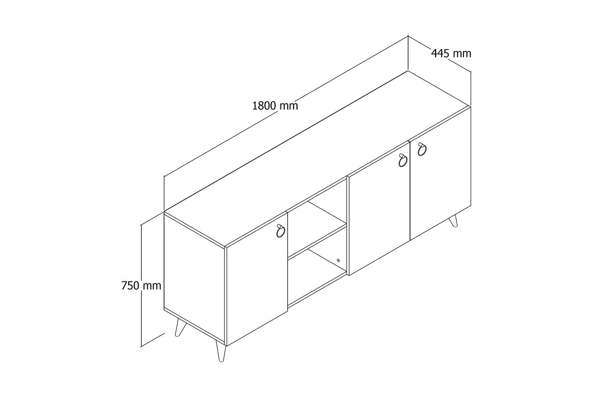 Credenza con 3 ante Karol 0303 Bianco (3)